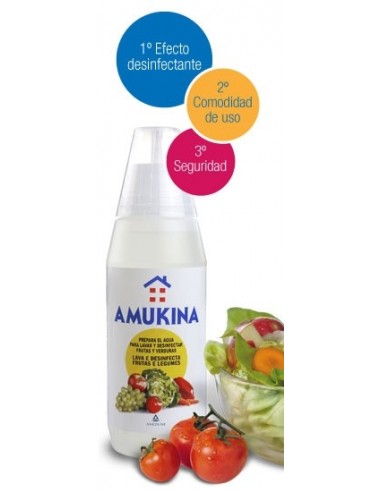 Amukina Liquido Desinfectante Frutas y Legumbres, 500ml