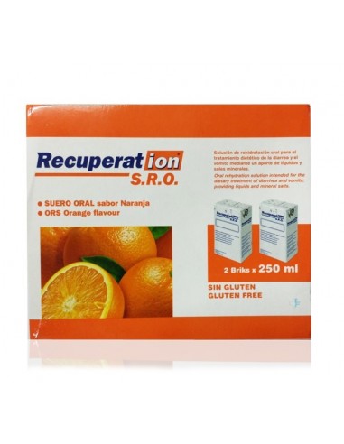 Recuperation S.R.O Suero Oral Naranja, 2 bricks x 250ml