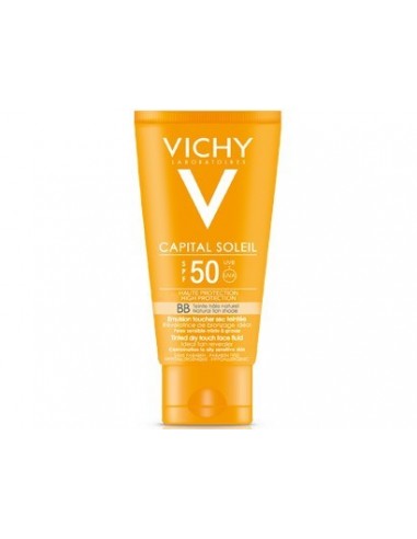 Vichy Capital Soleil Emulsión Tacto Seco con Color BB Tono Bronceado Natural SPF50+, 50ml