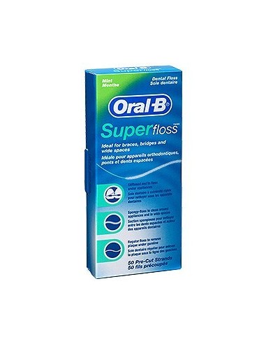 Oral B Hilo dental Super Floss, 50 Uds precortadas