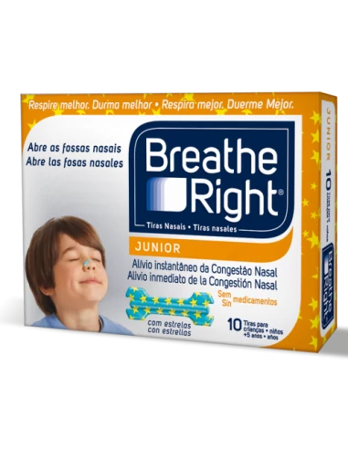 Breath Right Tiras Nasales Junior Niños 5-12 años, 10Ud