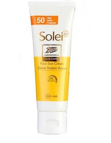 Boots Solei SP Sun Care Crema Solar Facial SPF50+, 50ml