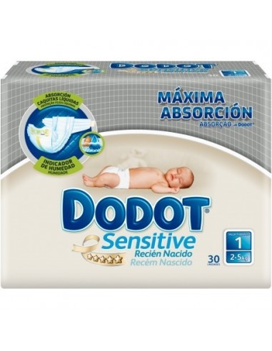 Dodot Sensitive Recién Nacido Talla 1, 30 Uds