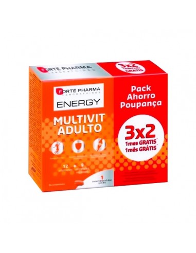 Forte Pharma 3x2 Energy Multivitaminas Adulto, 3x28 Comprimidos