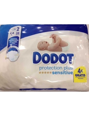Dodot Protection plus sensitive Talla 2, 34Uds