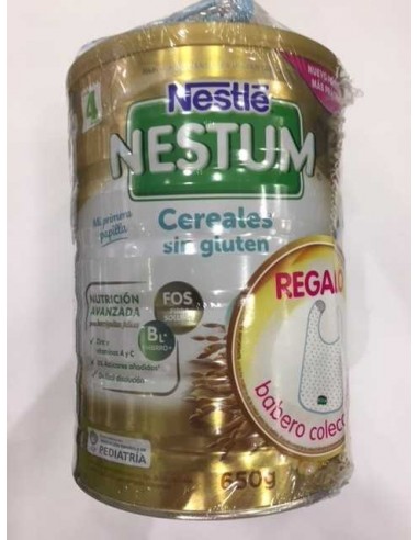Nestlé Nestum Cereales Sin Gluten Lata, 650g + Regalo babero