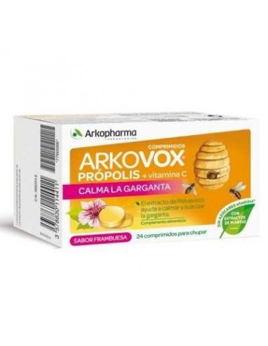 Arkovox Própolis Comprimidos para Chupar Sabor Frambuesa, 24 comprimidos