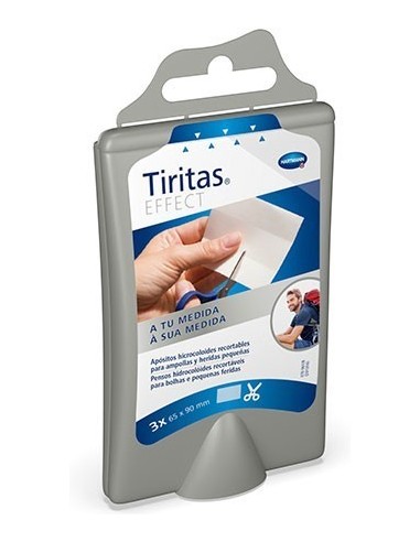 Hartmann Tiritas Effect ampollas-A tu Medida Apósitos para ampollas en Formato Recortable Incluyen Tijeras, 3x65x90mm