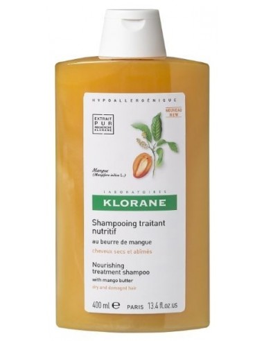 Klorane Champú Nutritivo a la Manteca de Mango, 400 ml