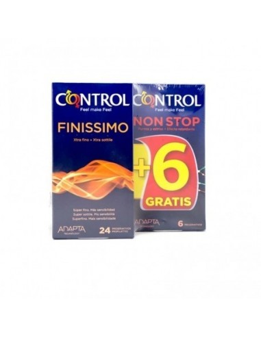 Control Preservativos Finissimo, 24 + REGALO Control NON STOP, 6 Ud