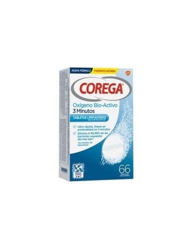 Corega Oxigeno Bio-Activo tabletas limpiadoras 66 Tabletas