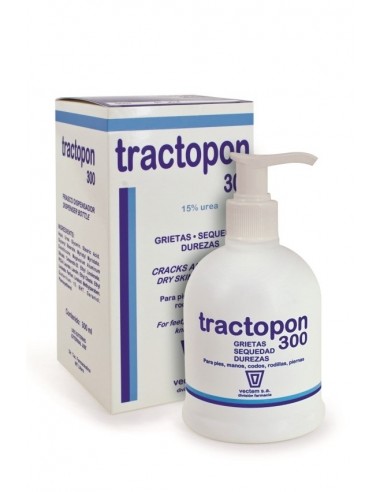 Vectem Tractopon 300 15 % Urea Crema Para Pieles Muy Secas, Gruesas y Descamativas, 300 ml