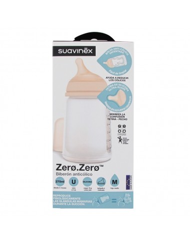 Suavinex Biberón Zero anti colico 270ml, 1 Ud