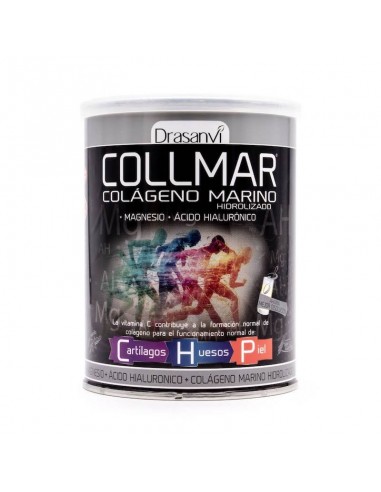 Collmar Colágeno Marino Hidrolizado +Vitamina C + Magnesio + Ácido Hialurónico, 300g