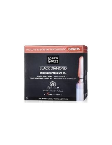 Martiderm Black Diamond Epigence Optima SPF50+, 30 Ampollas + 10 días de Tratamiento Gratis