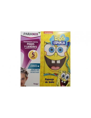 Paranix Champú Pediculicida, 200ml + Liendrera + Regalo Esponja de Baño