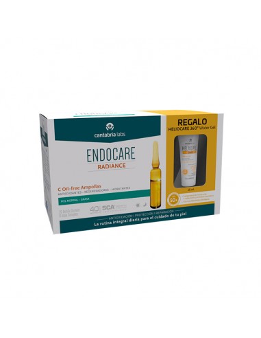 Endocare C Oilfree ampollas, 30 Ud x 2ml + Heliocare 360 º Water Gel SPF50+, 15ml