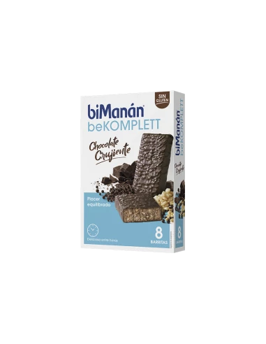 biManán beKomplett Barritas Chocolate crujiente, 8 Ud