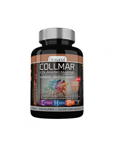 Collmar Colageno Marino + Magnesio + Ácido hialurónico choco galleta 180 Comp masticables