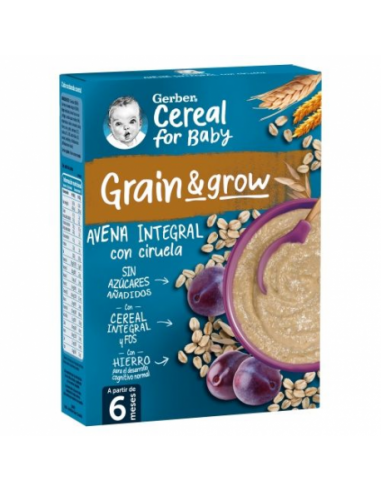 Gerber Cereales Avena Integral Con Ciruela 250 g