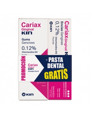 Kin Cariax Gingival Enjuague Bucal 250ml + REGALO Cariax Pasta 75 ml