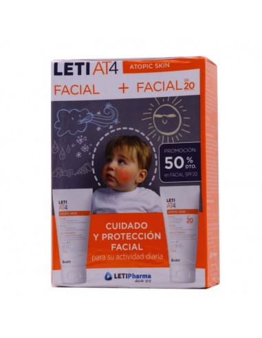 LETI AT4 Crema Facial 50 ml + Cema Facial SPF20 50 ml