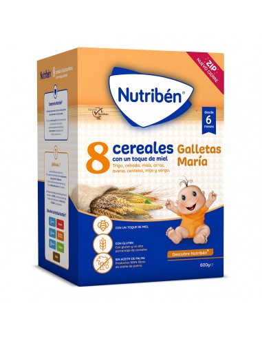 Nutribén 8 Cereales y Miel Galletas María 600g