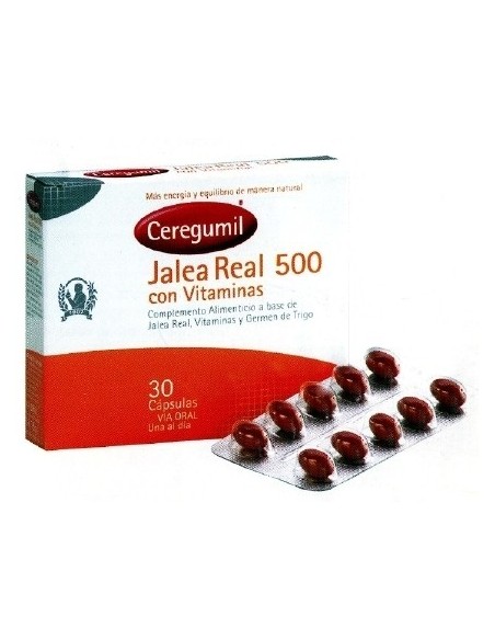 Ceregumil Jalea Real 500 con Vitaminas, 30 Cápsulas
