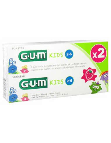 Pack Gum Pasta de Dientes Kids 2 - 6 años 2 X 50 ml