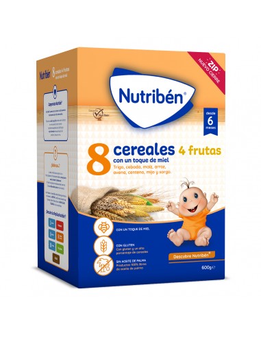 Nutribén 8 Cereales Con Un Toque De Miel 4 Frutas 600 g