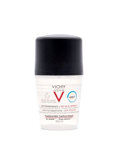 Vichy Homme Desodorante Anti-transpirante 48h y Anti-manchas Hombre 50 ml