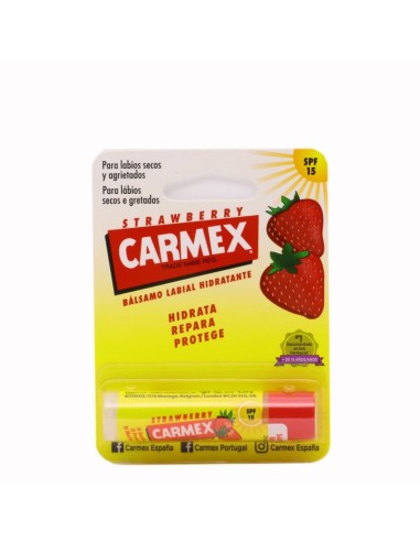 Carmex Bálsamo Labial Hidratante SPF15  Sabor Fresa 4.25 g