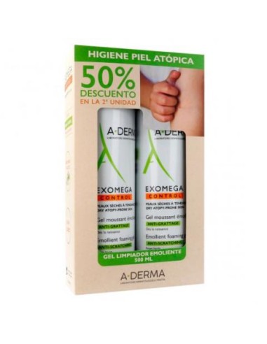 A-Derma Exomega Control Gel Limpiador 2 x 500 ml
