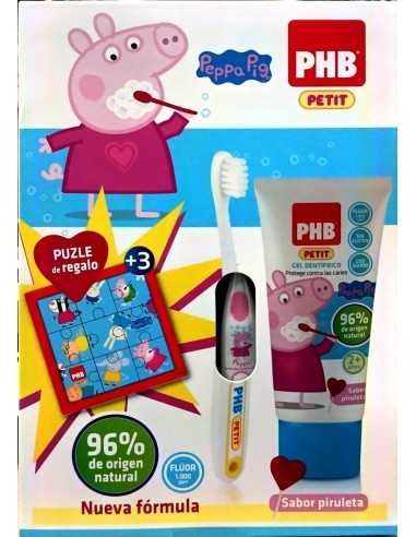 PHB Pack Cepillo Petit Peppa Pig + Gel Dentífrico 50 ml + REGALO Puzzle