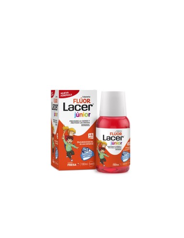 Lacer Junior Colutorio Fluor Semanal Fresa 100 ml