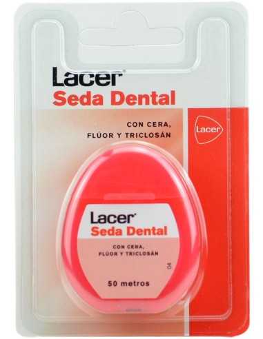 Lacer Seda Dental Con Cera y Flúor 50 Metros
