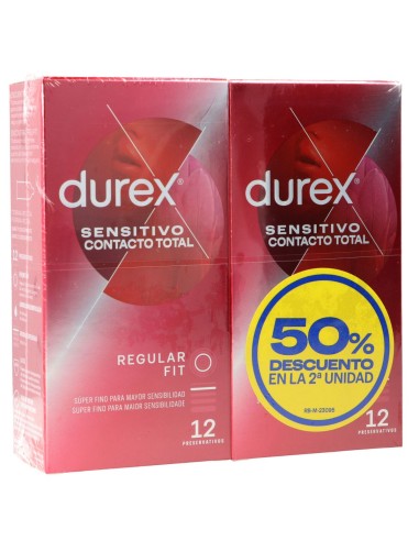 Durex Preservativos Sensitivo Contacto Total 2 x 12 Unidades