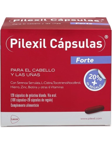 Pilexil Forte 100 Cápsulas + REGALO 20 Cápsulas