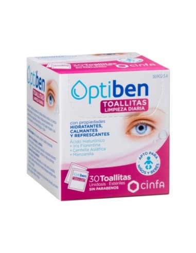 Optiben Toallitas Limpieza Ocular Diaria 30 Unidades