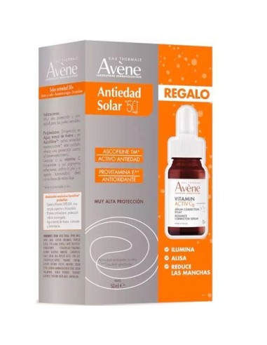 Avene Solar Antiedad SPF 50+ 50 ml + REGALO Sérum Vitamina Activ 10 ml