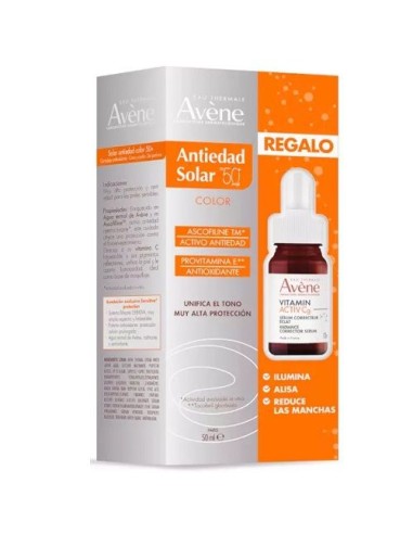 Avene Antiedad Solar SPF50 Con Color 50 ml + REGALO Sérum Vitamin Activ C 10 ml