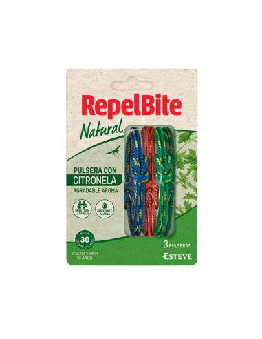 RepelBite Natural Pulsera 3 Unidades