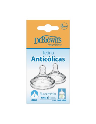 Dr Browns Tetina Silicona Boca Ancha Options+ Nivel 2 +3 meses 2 UD.