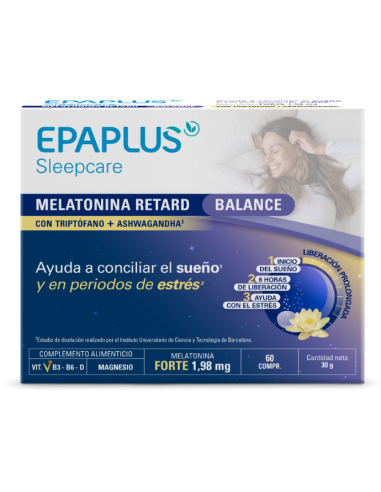 Epaplus Sleepcare Melatonina Retard Balance 60 Comprimidos