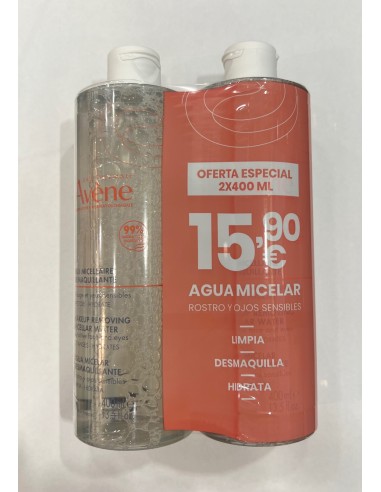 Avene Agua Micelar Desmaquillante 2 x 400 ml