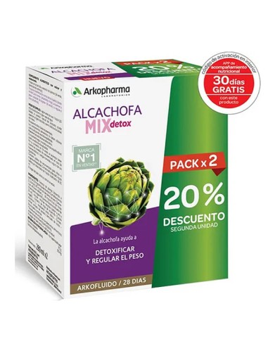 Arkofluido Alcachofa Mix Detox Pack Plan 28 días 2x 280 ml