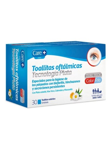 Care+ Toallitas Oftálmicas Tecnología Plata 30 Unidades