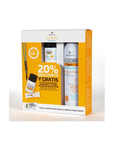 Heliocare 360º Pediatrics Spray Transparente SPF50 200 ml + Heliocare 360º Pediatrics Stick SPF50+ 25 g