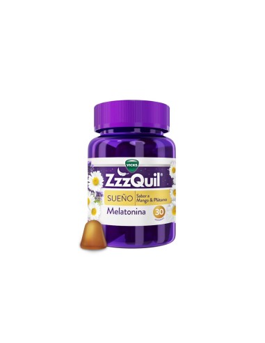 ZzzQuil Natura Melatonina Sabor Mango y Plátano 30 Gominolas