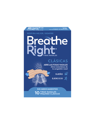 Breathe Right Clásicas Tiras Nasales Grandes 10 Unidades